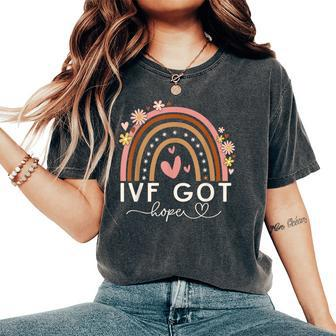 Ivf Got Hope Ivf Suprises For Vintage Rainbow Women's Oversized Comfort T-Shirt - Monsterry CA