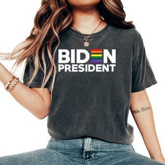 Joe Biden For President Lgbt Gay Pride Rainbow Women's Oversized Comfort T-Shirt - Monsterry DE