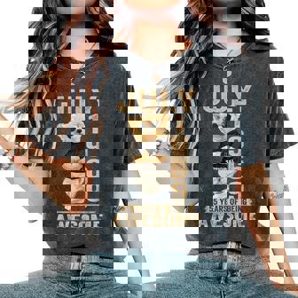 July 55Th Birthday 1969 Awesome Teddy Bear Women's Oversized Comfort T-Shirt - Thegiftio