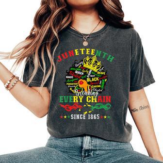 Junenth Black Breaking Every Chain Since 1865 Women's Oversized Comfort T-Shirt - Thegiftio UK