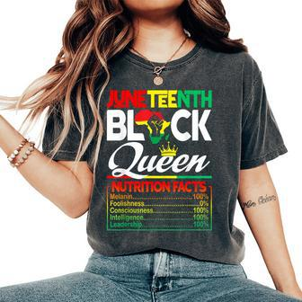 Junenth Black Queen Nutritional Facts Freedom Day Women's Oversized Comfort T-Shirt - Monsterry DE