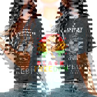 Junenth Celebrate Black Freedom Day Graphic Women's Oversized Comfort T-Shirt | Mazezy