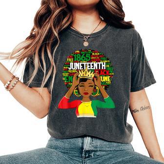 Junenth Queen African American Black Afro Women's Oversized Comfort T-Shirt - Thegiftio UK