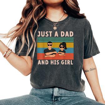 Just A Dad And His Girl Daddy Father's Day 2024 Women's Oversized Comfort T-Shirt - Thegiftio UK