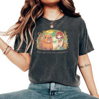 Just A Girl Who Loves Capybaras Women's Oversized Comfort T-Shirt - Monsterry CA