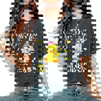 Just A Girl Who Loves Ducks Lovers Outfits Kawaii Animals Women's Oversized Comfort T-Shirt - Thegiftio UK