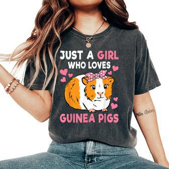Just A Girl Who Loves Guinea Pigs Cute Guinea Pig Lover Women's Oversized Comfort T-Shirt - Seseable