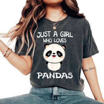 Just A Girl Who Loves Pandas Cute Panda Women's Oversized Comfort T-Shirt - Thegiftio UK