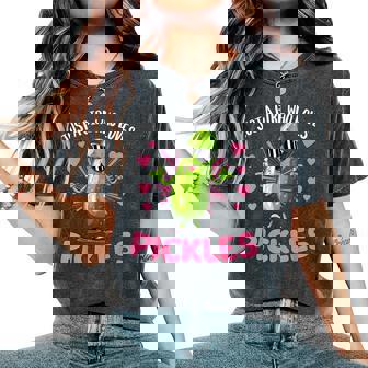 Just A Girl Who Loves Pickles Dill Pickle Sunglasses Women's Oversized Comfort T-Shirt - Seseable