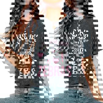 Just A Girl Wh Loves Zebras Wildlife Safari Zoo Zebra Animal Women's Oversized Comfort T-Shirt - Thegiftio