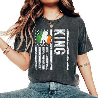 King Last Name Irish Pride Flag Usa St Patrick's Day Women's Oversized Comfort T-Shirt - Monsterry UK