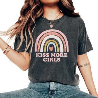 Kiss More Girls Lesbian Bisexual Lgbtq Pride Month 2021 Women's Oversized Comfort T-Shirt - Monsterry