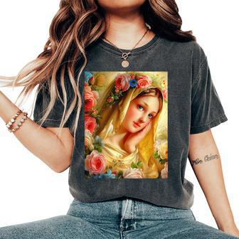 Our Lady Virgin Mary Holy Mary Mother Mary Vintage Women's Oversized Comfort T-Shirt - Monsterry AU