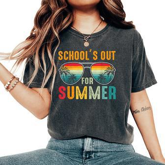 Last Day Of School Retro Schools Out For Summer Teacher Boys Women's Oversized Comfort T-Shirt | Mazezy