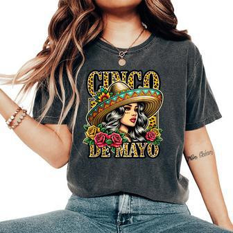 Leopard Cinco De Mayo Girl Mexican Fiesta 5 De Mayo Women's Oversized Comfort T-Shirt | Mazezy