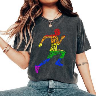 Lgbt Gay Pride Rainbow Flag Running Gear Runner Women's Oversized Comfort T-Shirt - Monsterry AU