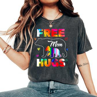 Lgbtq Pride Mama Bear Free Mom Hugs Lgbt Pride Month Women's Oversized Comfort T-Shirt - Monsterry CA