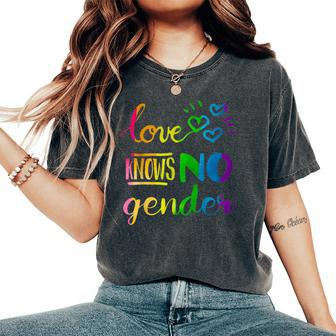 Love Knows No Gender Lgbt Pride Rainbow Women's Oversized Comfort T-Shirt - Monsterry