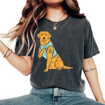 I Love Mom Golden Retriever Labrador Dog Lover Women Women's Oversized Comfort T-Shirt - Monsterry