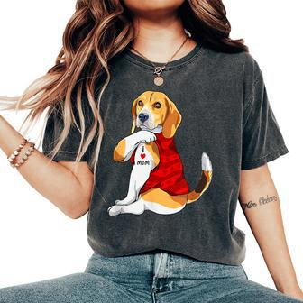 I Love Mom Tattoo Beagle Dog Lover Beagle Mom Women's Oversized Comfort T-Shirt - Thegiftio UK