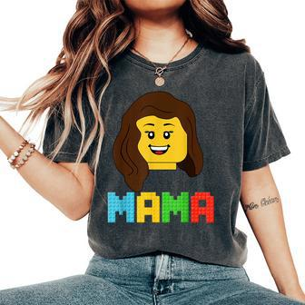 Mama Master Builder Building Bricks Blocks Matching Family Women's Oversized Comfort T-Shirt - Monsterry