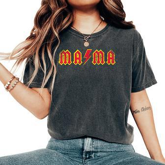 Mama Rocks Rock And Roll Mother's Day New Moms Distressed Women's Oversized Comfort T-Shirt - Monsterry CA