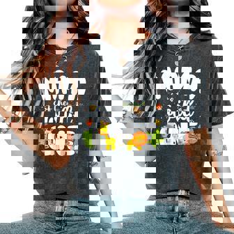 Mama Of The Wild One Mom Zoo Birthday Safari Jungle Animal Women's Oversized Comfort T-Shirt - Thegiftio