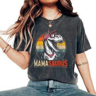 Mamasaurus Dinosaur Mom For Christmas Birthday Women's Oversized Comfort T-Shirt | Mazezy