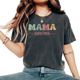 Mamy Saurus Mother's Day Family Matching Mom Dinosaur Moma Women's Oversized Comfort T-Shirt - Seseable
