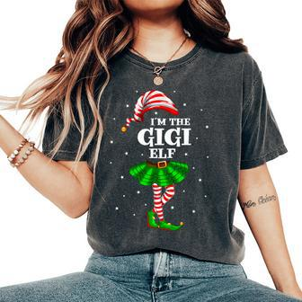 Matching Family Group I'm The Gigi Elf Christmas Women's Oversized Comfort T-Shirt | Mazezy