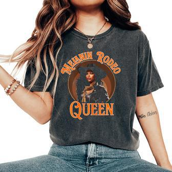 Melanin Rodeo Queen Bronc Riding African American Women's Oversized Comfort T-Shirt - Monsterry DE