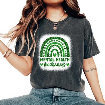 Mental Health Awareness Green Ribbon Mental Health Women's Oversized Comfort T-Shirt | Mazezy