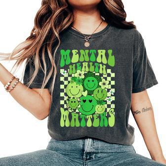 Mental Health Matter Groovy Floral Mental Health Awareness Women's Oversized Comfort T-Shirt | Mazezy CA