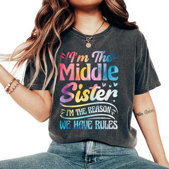 Middle Sister I'm The Reason We Have Rules Matching Women's Oversized Comfort T-Shirt | Mazezy UK