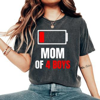 Mom Of 4 Boys Son For Women's Oversized Comfort T-Shirt - Seseable