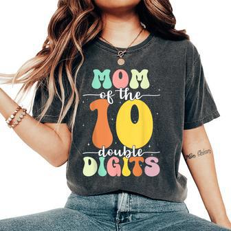 Mom Of The Birthday Girl Boy Double Digits 10Th Birthday Women's Oversized Comfort T-Shirt - Seseable