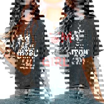 Mom Of The Birthday Girl Cow Farm Party Matching Family Women's Oversized Comfort T-Shirt - Thegiftio