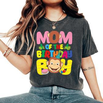 Mom And Dad Birthday Boy Monkey Family Matching Women's Oversized Comfort T-Shirt - Monsterry
