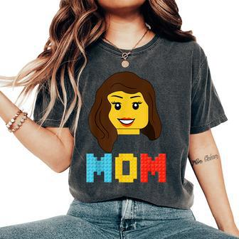 Mom Master Builder Building Bricks Blocks Family Set Parents Women's Oversized Comfort T-Shirt - Monsterry UK