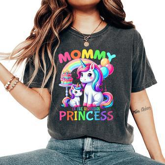 Mommy Of The Birthday Princess Unicorn Mom Women's Oversized Comfort T-Shirt - Seseable