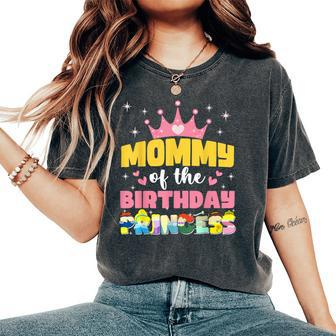 Mommy Mom And Dad Of The Birthday Princess Girl Family Women's Oversized Comfort T-Shirt | Mazezy