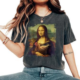 Mona Chicken Lisa Classic Da Vinci Chickens Women's Oversized Comfort T-Shirt - Thegiftio UK