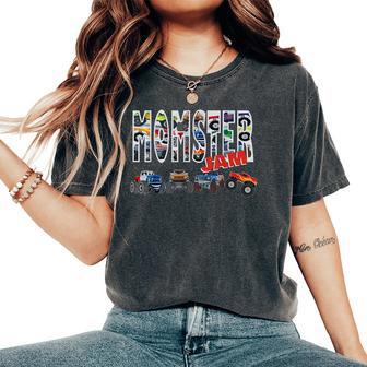 Monster Truck Jam Mom Momster Boy Mama Birthday Women's Oversized Comfort T-Shirt - Seseable