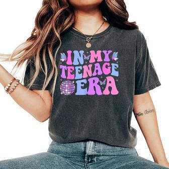 In My Nage Era Groovy Nager 13Th Birthday 13 Years Women's Oversized Comfort T-Shirt | Mazezy