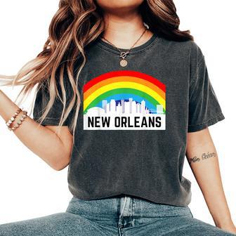 New Orleans Pride Lgbtq Rainbow Skyline Women's Oversized Comfort T-Shirt - Monsterry