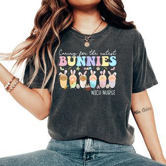 Nicu Nurse Easter Day Caring For The Cutest Bunnies Women's Oversized Comfort T-Shirt | Mazezy