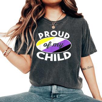 Non Binary Pride Clothes Proud Of My Nonbinary Child Dad Mom Women's Oversized Comfort T-Shirt - Monsterry UK