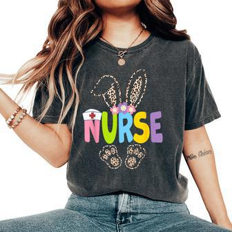 Nurse Bunny Leopard Easter Nurse Easter Nurse Life Bunny Women's Oversized Comfort T-Shirt | Mazezy