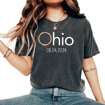 Ohio April 8Th 2024 Total Solar Eclipse Women's Oversized Comfort T-Shirt - Seseable
