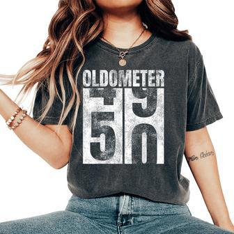 Oldometer 49-50 Yrs Old Man Woman Bday Graphic 50Th Birthday Women's Oversized Comfort T-Shirt - Monsterry